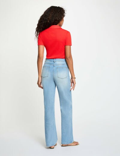 T-shirt manches courtes rouge vif femme