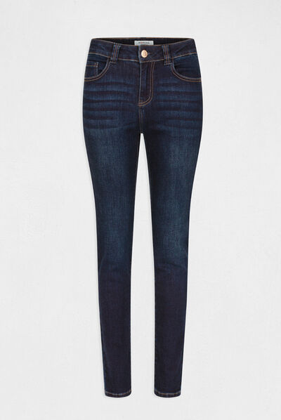 Slimfit jeans met hoge taille raw jeans vrouw
