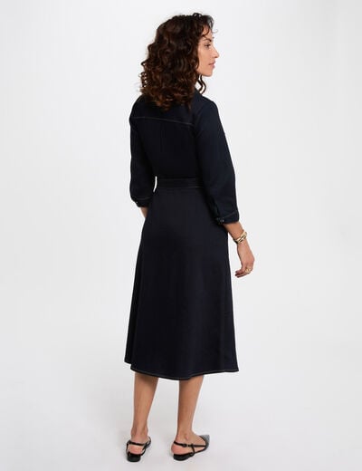Robe 3/4 boutonnée denim brut femme