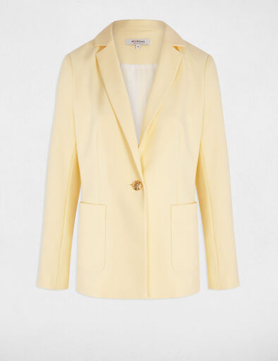 Blazer poches plaquées jaune pastel femme
