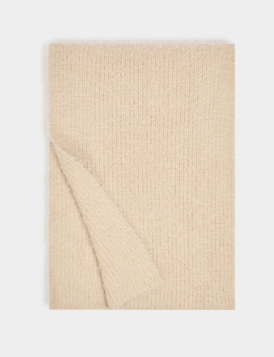 Shaggy sjaal beige vrouw