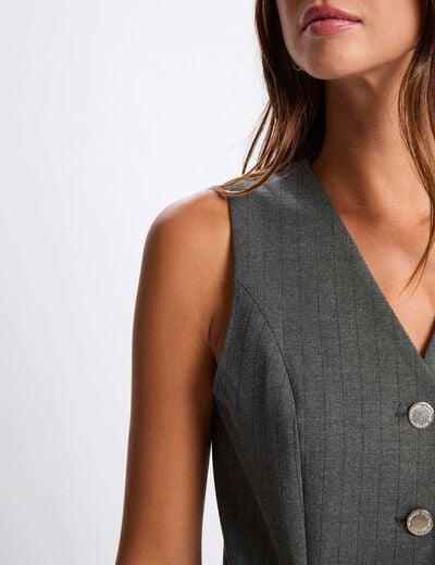 Combinaison fluide sans manches gris moyen femme