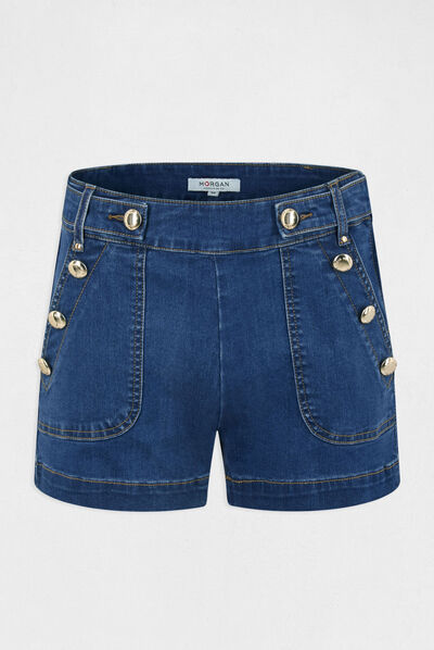 Short avec boutons jean stone femme