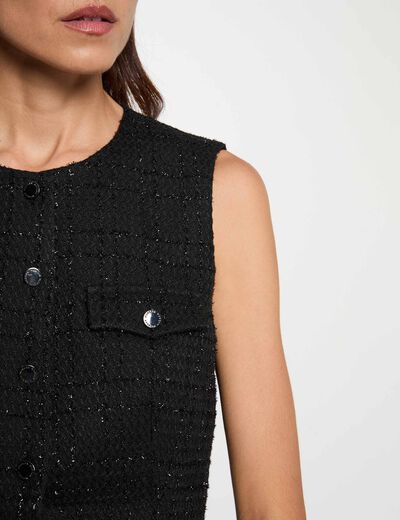 Chemise sans manches noir femme