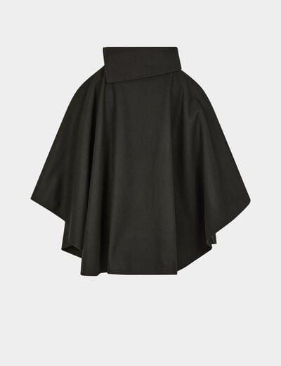Poncho met opstaande kraag zwart vrouw