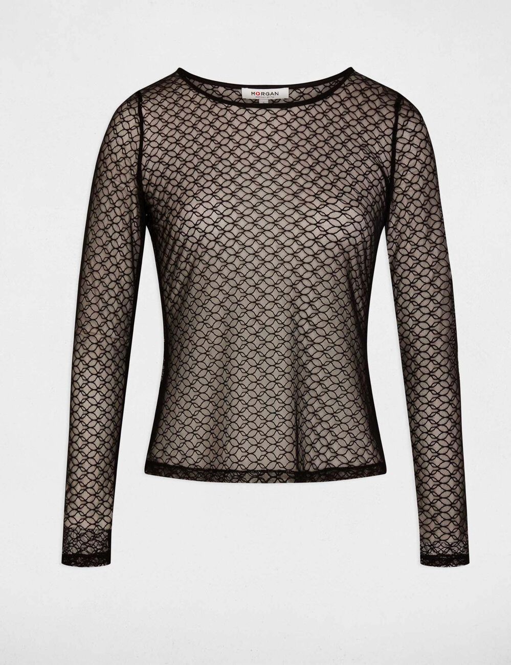 T-shirt court cintré noir femme