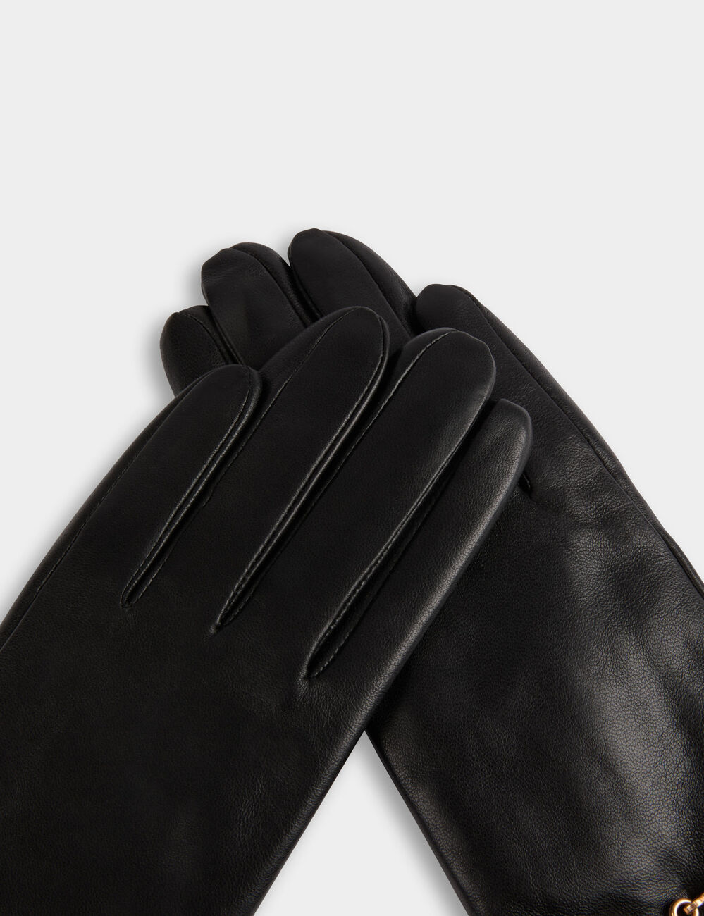 Gants similicuir noir femme