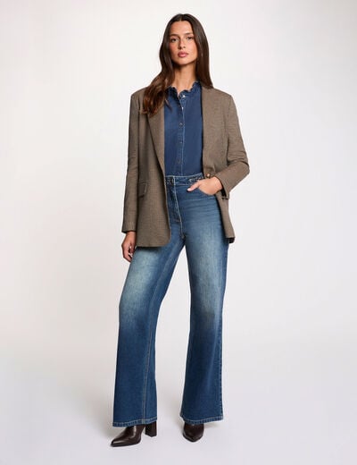 Rechte blazer met reverskraag meerkleurig vrouw