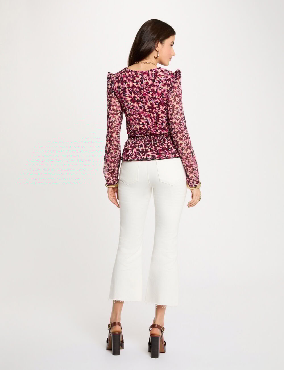 Getailleerd T-shirt met hoge hals meerkleurig vrouw