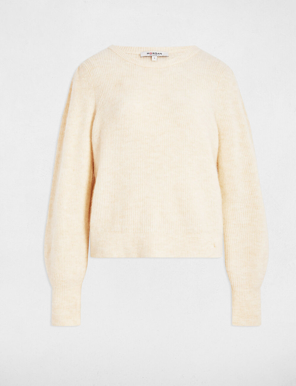 Pull court ajust&eacute; ivoire femme