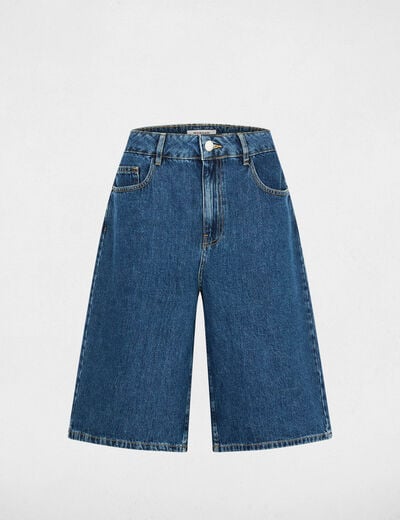Hoge taille short ruw denim vrouw