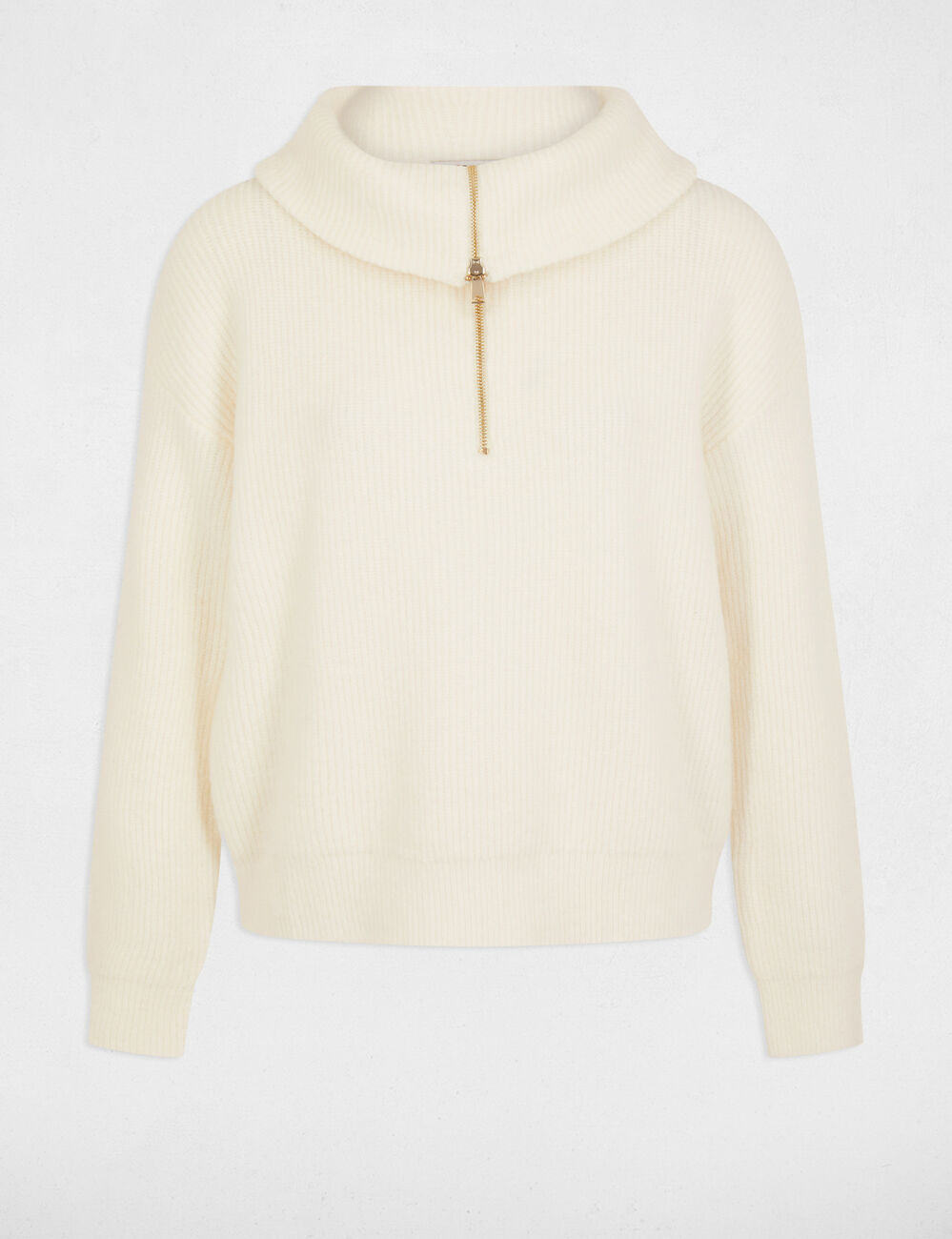 Pull col camionneur ivoire femme