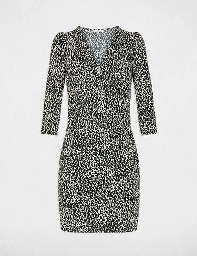 Robe courte ajustée multicolore femme