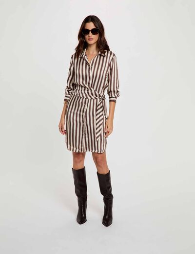 Robe chemise ray&eacute;e multicolore femme