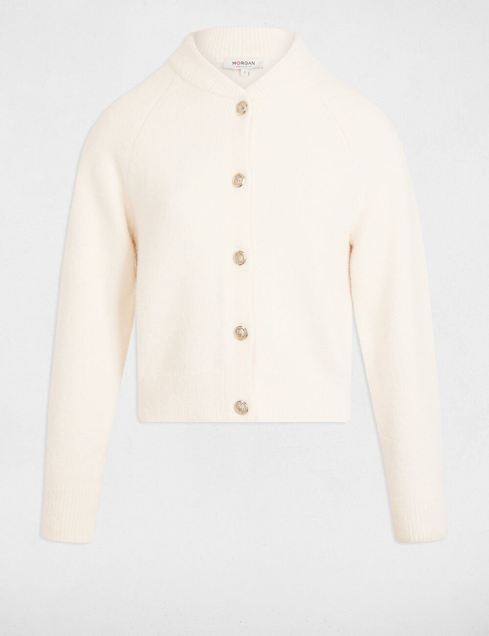 Vest met lange mouwen ivoor vrouw