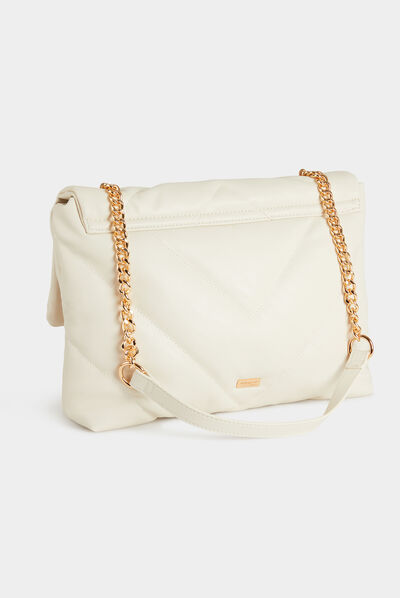Sac rectangulaire matelassé ivoire femme