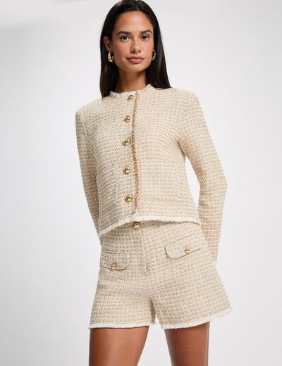 Tweed short met hoge taille meerkleurig vrouw