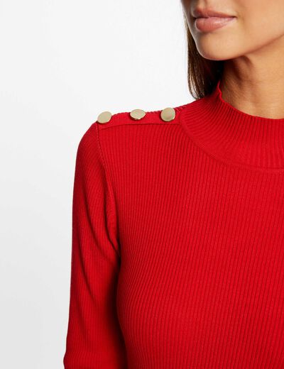Getailleerde sweaterjurk met open rug medium rood vrouw