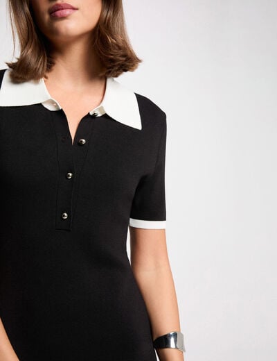 Robe courte cintrée noir femme