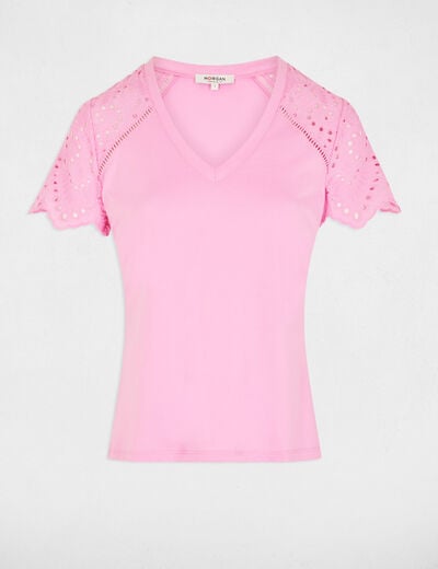 T-shirt manches courtes rose femme