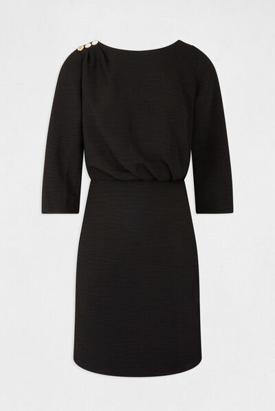 Robe cintrée dos ouvert noir femme