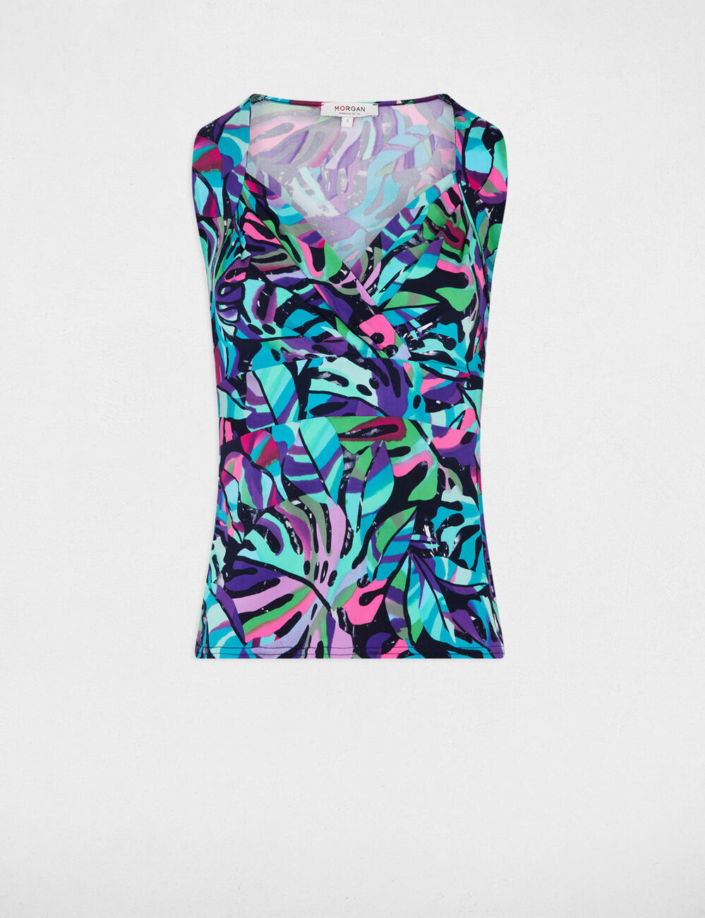 Mouwloze T-shirt meerkleurig vrouw