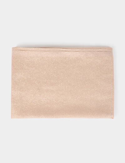 Foulard fils métallisés beige femme