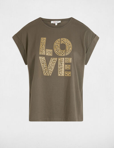 T-shirt met opschrift brons vrouw