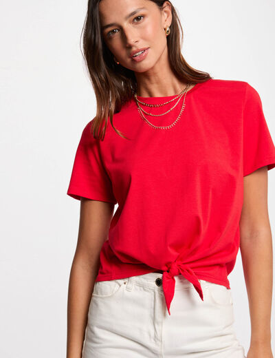 T-shirt met korte mouwen rood vrouw