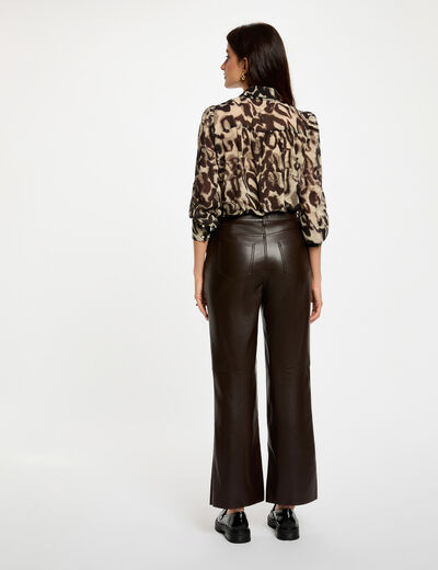 Bedrukte voile blouse meerkleurig vrouw