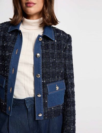 Getailleerd kort jasje meerkleurig vrouw