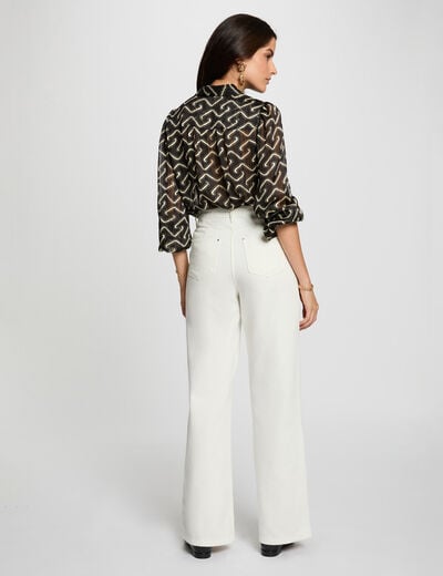 Bedrukte voile blouse meerkleurig vrouw
