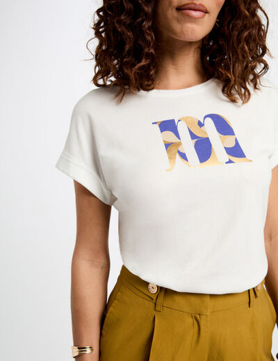 T-shirt met opschrift helder wit vrouw