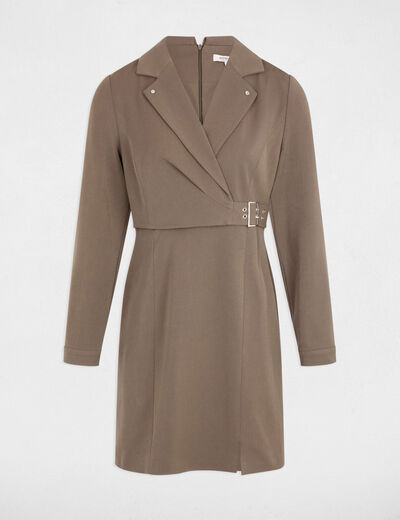Robe courte ajustée à boucle vert kaki femme