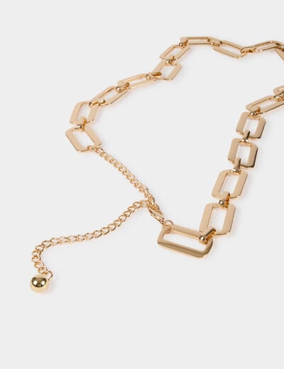 Ceinture chaine jaune or femme