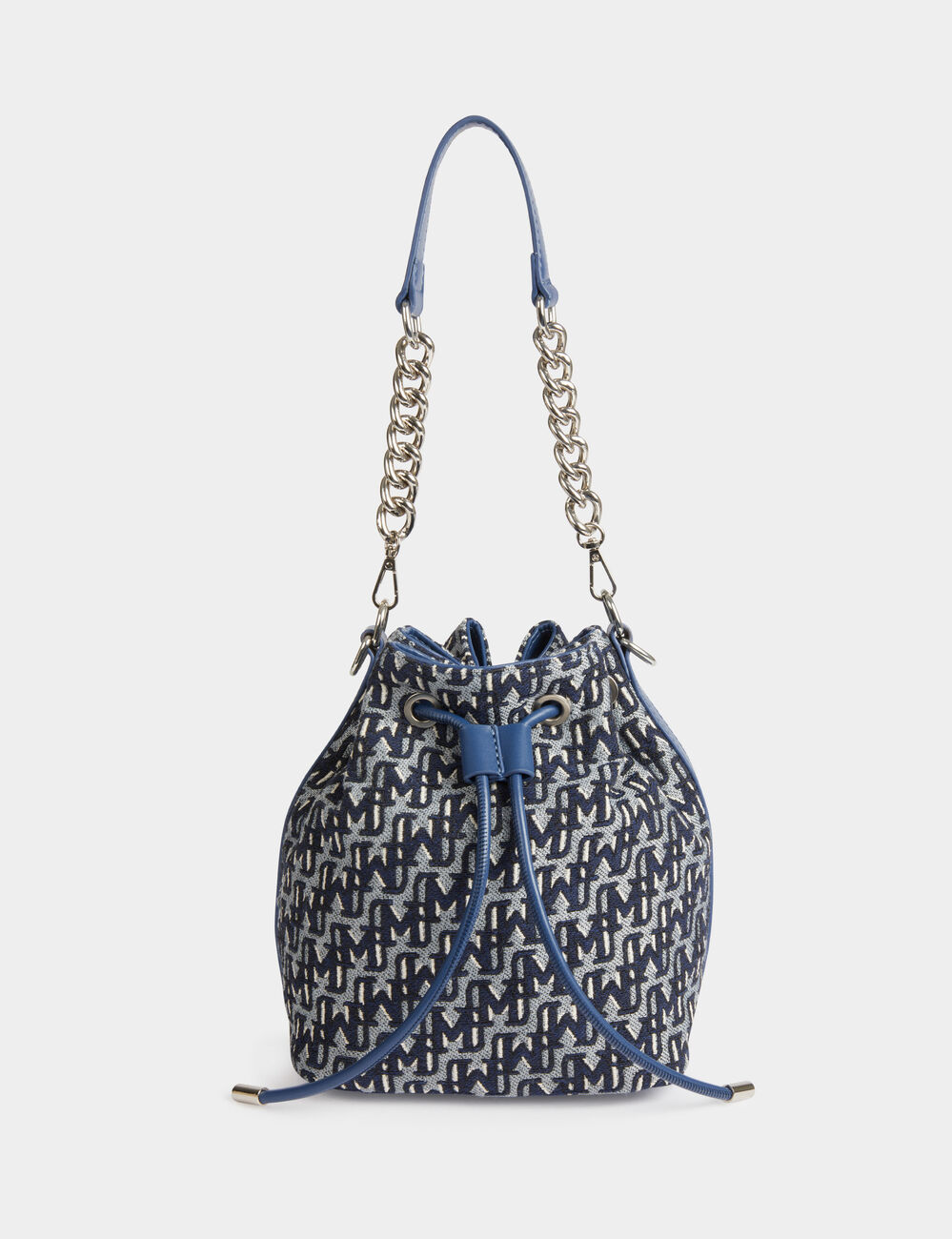 Emmertas met monogramprint stone washed denim vrouw
