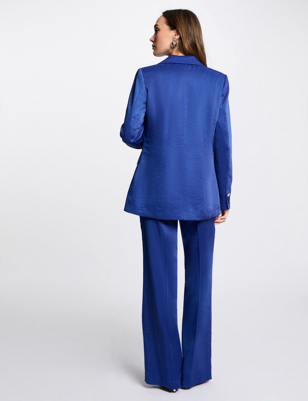 Suèdine blazer bleu electrique vrouw