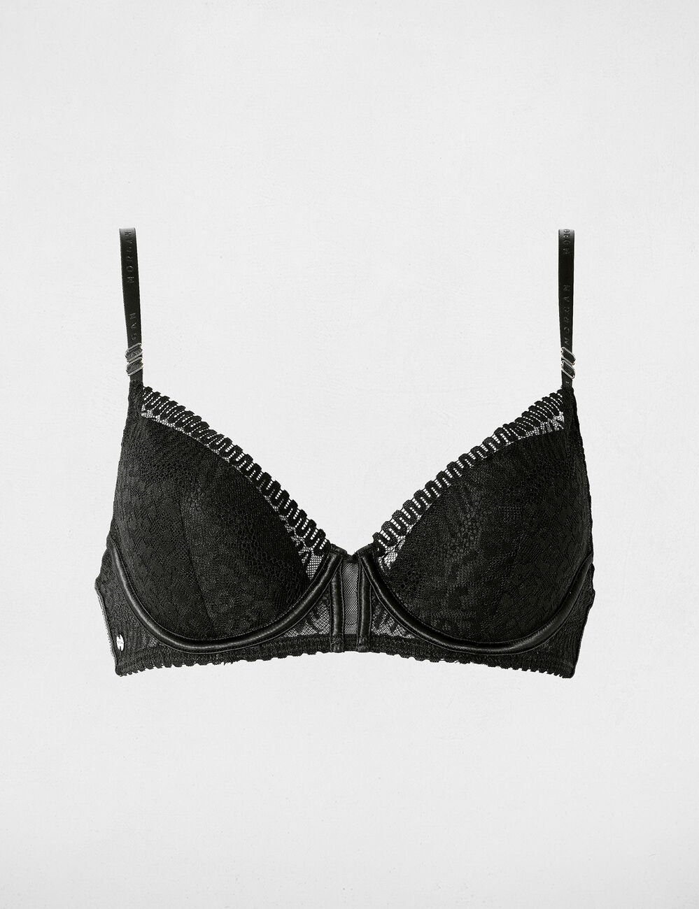 Soutien-gorge dentelle bretelles fines noir femme