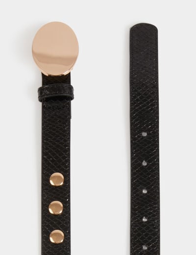 Smalle riem met studs zwart vrouw
