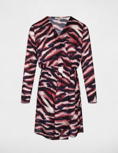 Robe cache coeur courte multicolore femme