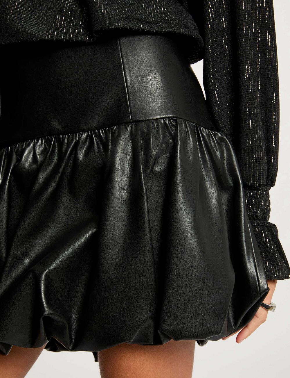 Jupe courte ajustée noir femme