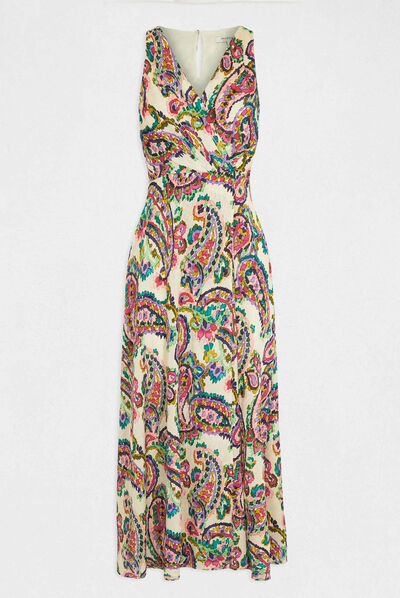 Lange jurk met abstracte print meerkleurig vrouw
