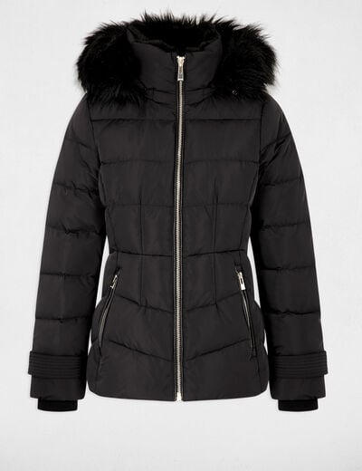 Doudoune courte ajustée noir femme
