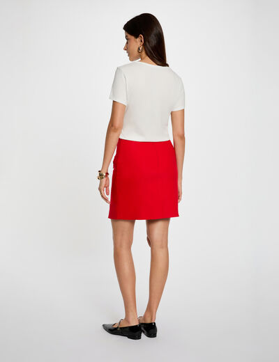 Jupe courte ajustée rouge femme