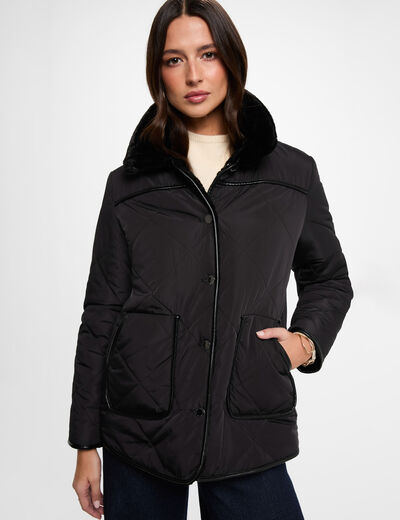 Doudoune r&eacute;versible noir femme