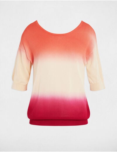 Pull manches 3/4 imprimé multicolore femme