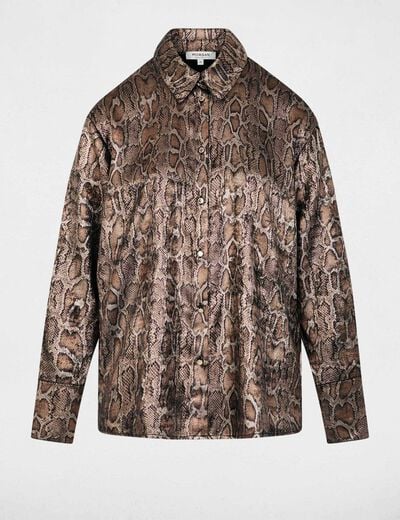 Satijnen python blouse meerkleurig vrouw