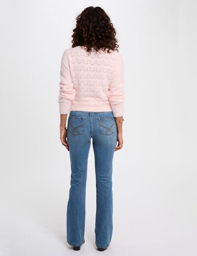 Gilet manches longues rose clair femme