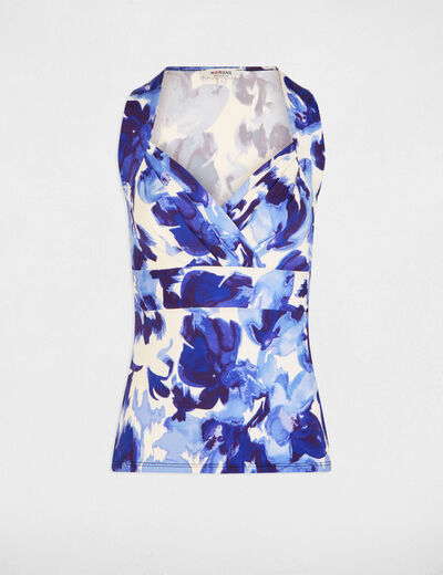 T-shirt ajust&eacute; col coeur multicolore femme