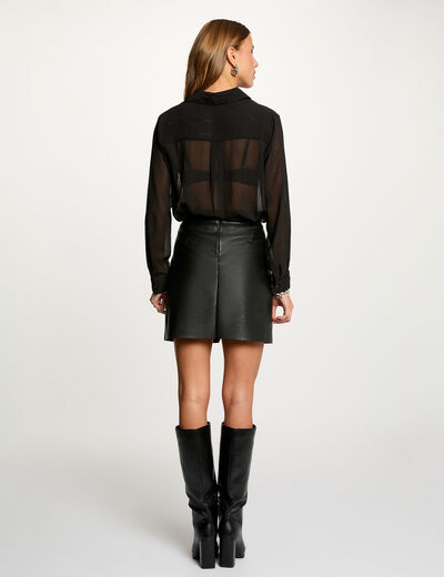 chemise droite strass noir femme zwart vrouw